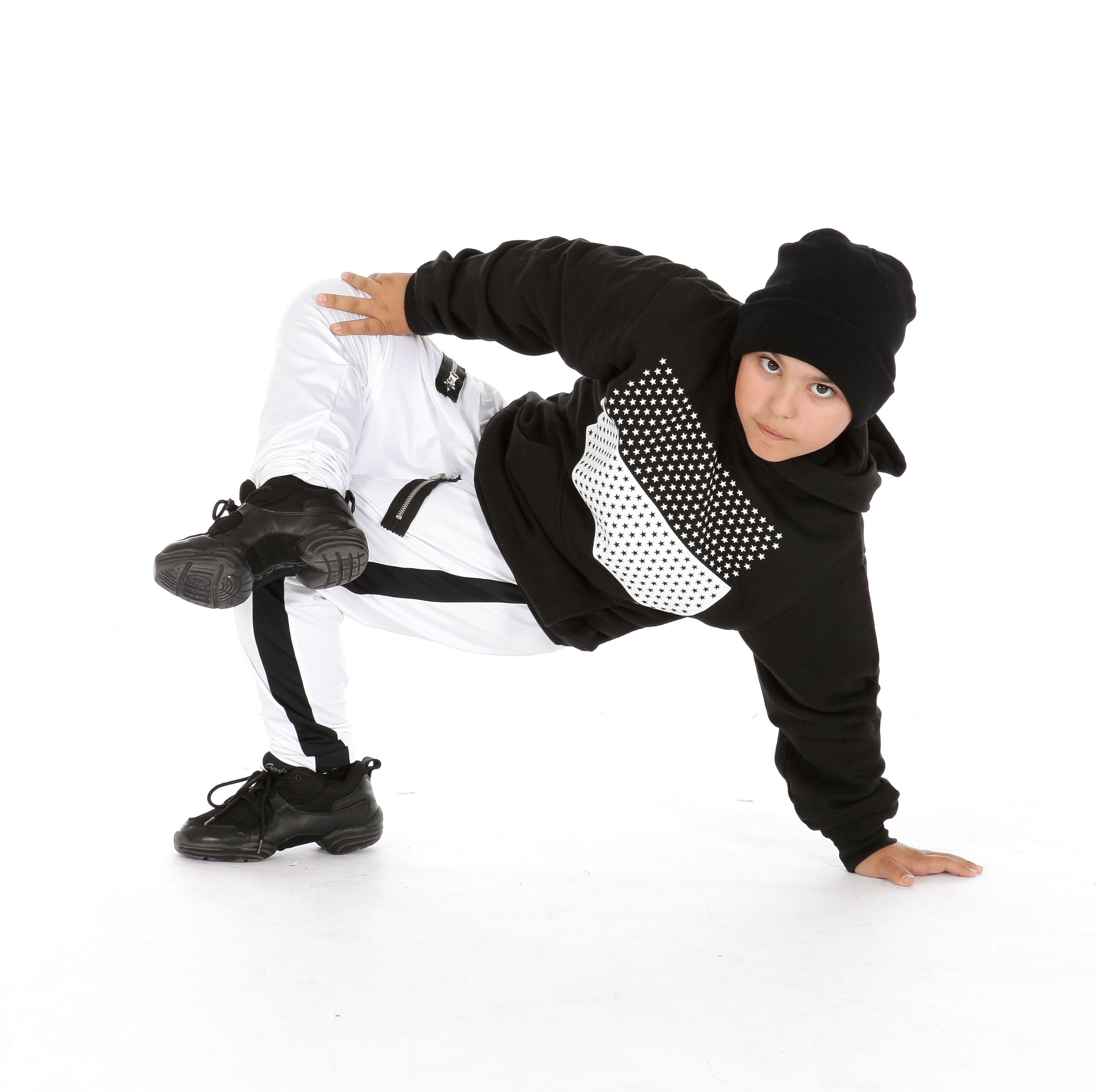 boy breakdancing in black